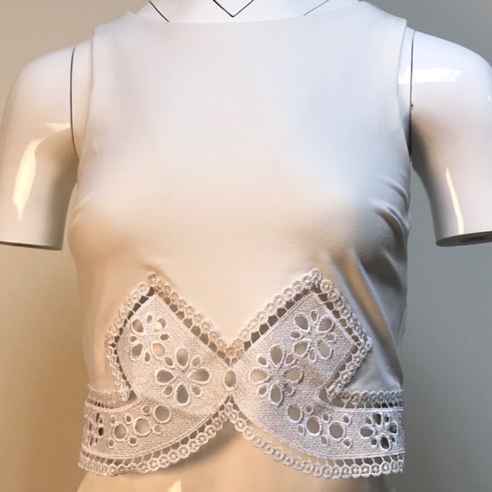 Brand New BEBE White Cropped Tank Top